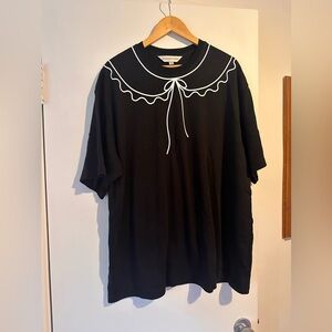 Eliza Faulkner Black Tee with trompe l’oeil